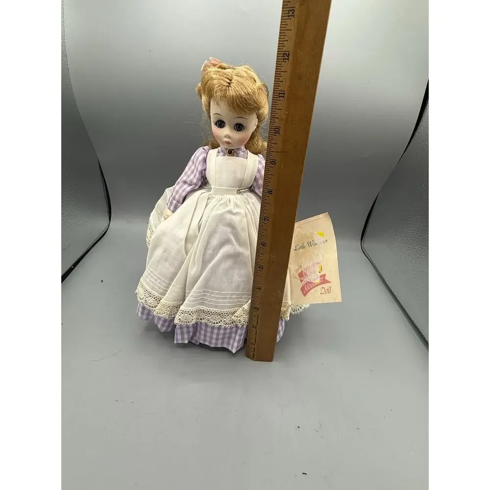 Vintage Madame Alexander Little Women Doll Meg Purple Dress Tagged 10”